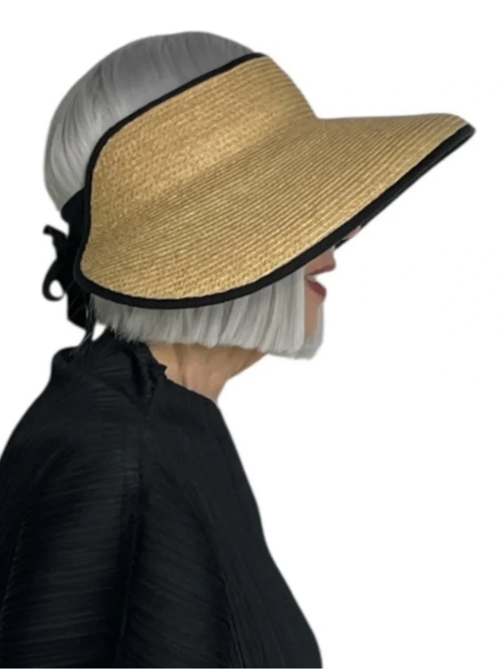 {Catarzi 1910} Brand New Packable Raffia Straw Visor